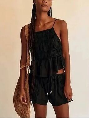 Free People Angelina Two-Piece Smocked Tank & Shorts Set